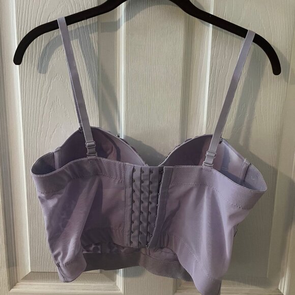 Bustier Crop Cami Tank Top Sexy w/Rhinestones Light Purple Never worn No Tags - Picture 2 of 3